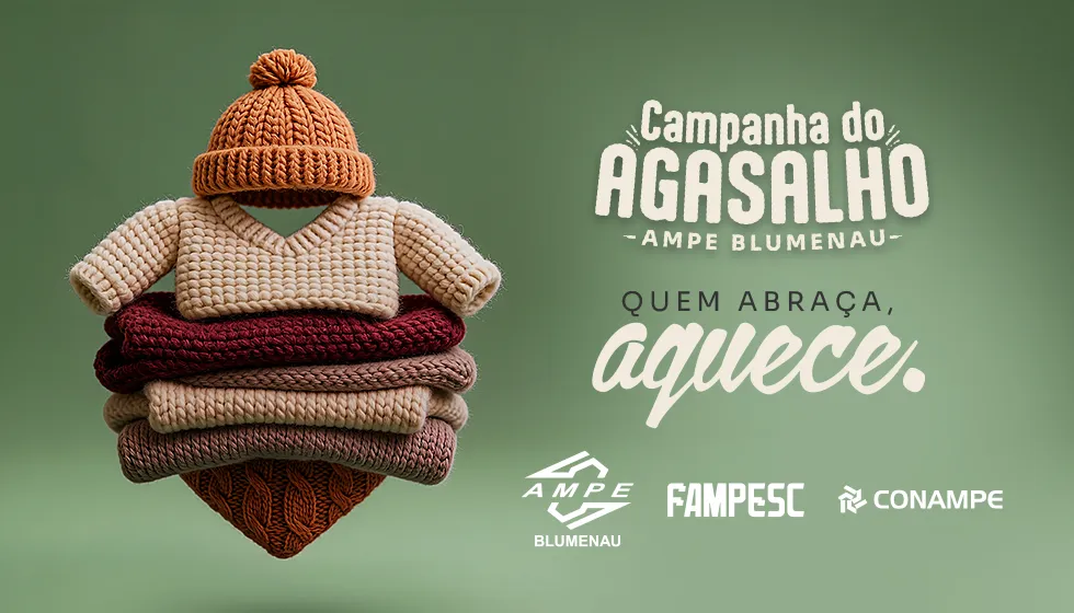 Campanha do Agasalho da AMPE Blumenau transforma o frio do inverno em calor humano